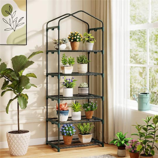 Costway 27" x 19" x 75" Mini Greenhouse with 5 Tier Shelves